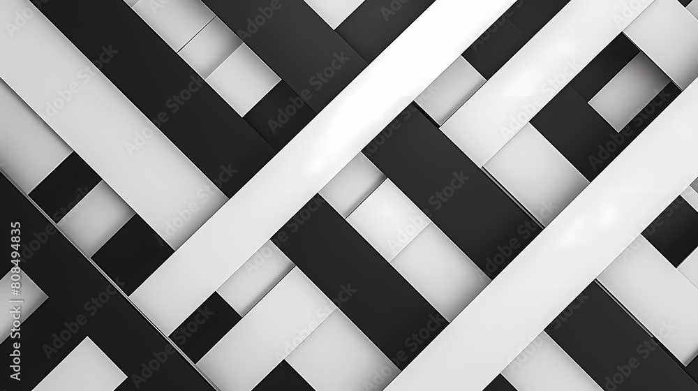 Poster intersecting straight lines composition with a white and black wall in the background