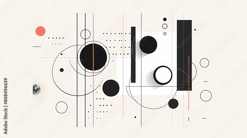 Poster minimalist element composition featuring a black circle on a isolated background