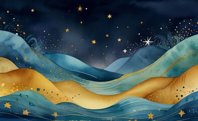 Ocean waves watercolor texture background Uniqueblue
