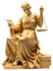 PNG Golden statue of justice sculpture playing smartphone gold bronze scale.