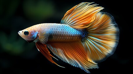 Digital technology crystal glitter color fish illustration poster web page PPT background