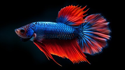 Fototapeta premium Digital technology crystal glitter color fish illustration poster web page PPT background
