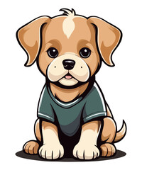 Cute school dog vector illustration