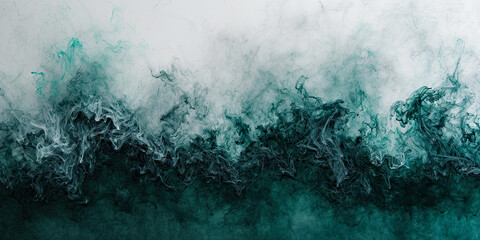 A misty mist of emerald green pigment suspended in a clear gel,