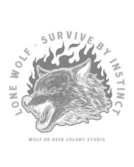 Wolf Head Flaming 