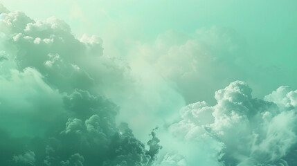 Abstract background with soft gradient clouds from mint green to seafoam