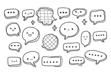 A bunch of cartoon faces with speech bubbles