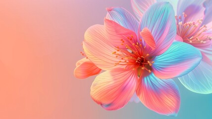 Fototapeta premium Flower on Digital Gradient Background⁠
