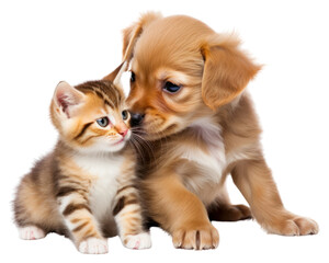 Fototapeta premium PNG Puppies and kittens playing together mammal animal puppy.