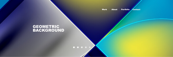 Circle triangle geometric web site page template. Vector Illustration For Wallpaper, Banner, Background, Card, Book Illustration, landing page