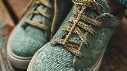 Close-up of eco-friendly footwear