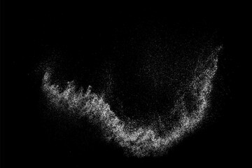 Distress overlay texture. White pattern on black background. Abstract surface dust and noise. Water realistic texture. Vector illustration, EPS 10.	

