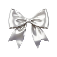 Naklejka premium A silver silk bow, with a clipping path.