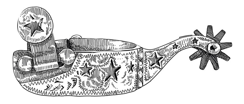 vintage parts of cowboy spurs