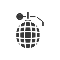 Grenade icon solid grey military illustration