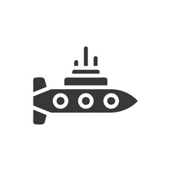 Submarine icon solid grey military illustration