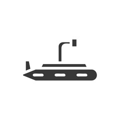 Submarine icon solid grey military illustration