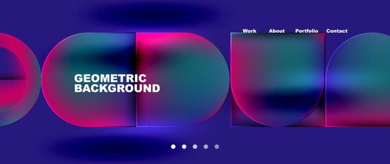 Geometric abstract glassmorphism with circles and squares. Vector Illustration For Wallpaper, Banner, Background, Card, Book Illustration, landing page