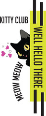 kitty club t shirt design illustration vector