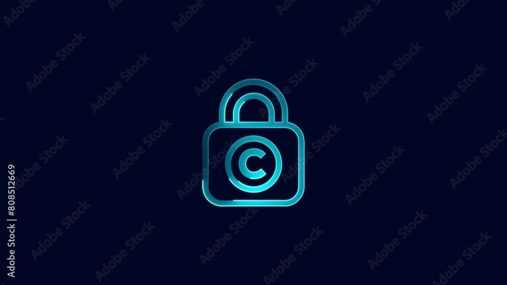 Aufkleber animated security icon, lock icon, digital security lock icon technology concept of cybersecurity