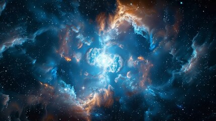 Blue plasma explosion showcasing the power of cosmic nebulae