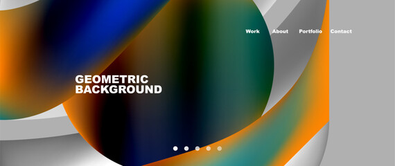 Bright multicolored geometric abstract shapes. Minimal trendy simplicity concept. Modern overlapping forms