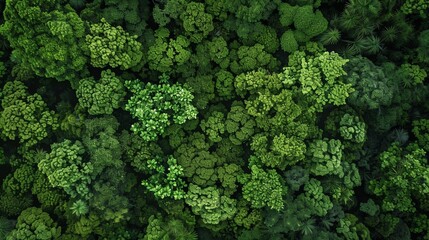 Aerial View of Lush Green Forest Canopy