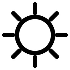 brightness icon in black and outline style