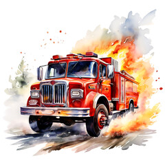 fire truck on a fire