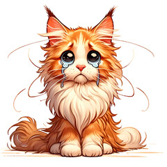 Orange Maine coon cat