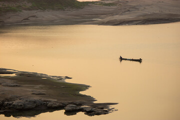 View of the Mekong River at sunrise May ‎8  ‎2024 Ubonratchathani ‎Thailand