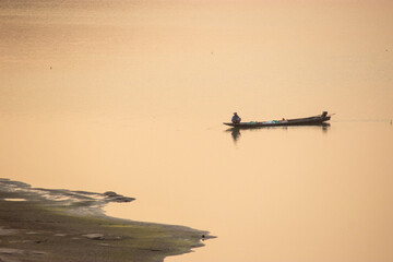 View of the Mekong River at sunrise May ‎8  ‎2024 Ubonratchathani ‎Thailand