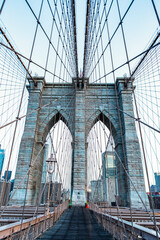 architecture of metropolis city. brooklyn bridge. new york city architecture. brooklyn bridge to...