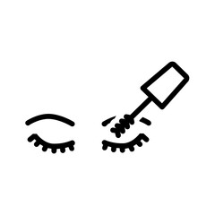Vector black line icon for Mascara