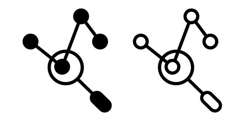 data analysis icon, sign, or symbol in glyph and line style