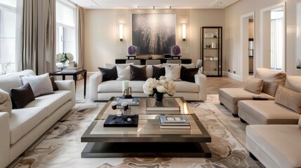 Modern living room interior composition 