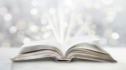 Obraz premium A book is open to a page with a white background