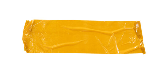 single yellow tape isolated on white