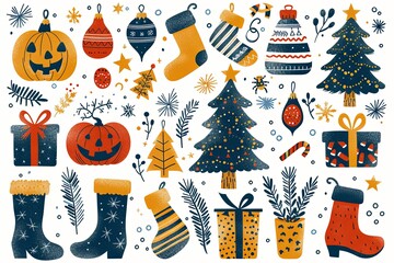 Colorful Clipart Symbols: Holidays & Celebrations Galore - Christmas to Halloween