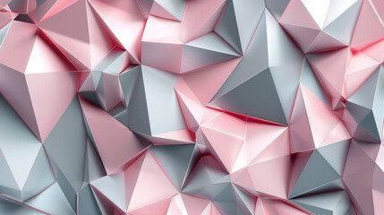Obraz premium Abstract Polygon Design in Dusty Pink and Grey