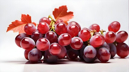 AI-generated image of red grapes on a white background