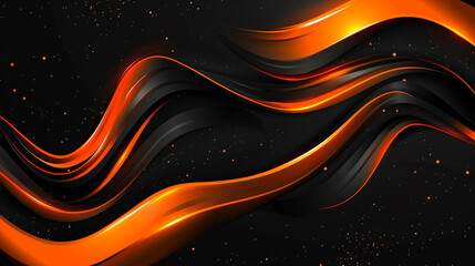 Abstract Art Vector Featuring Glowing Orange and Jet Black.