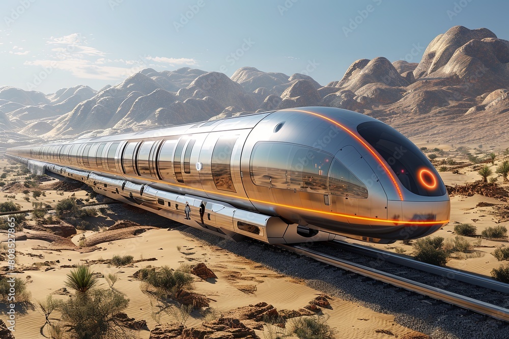 Poster hyperloop haven: futuristic tunnels and ultra-fast transport architecture