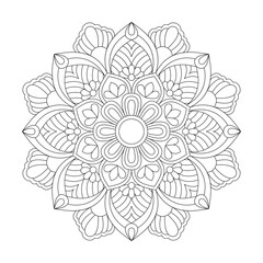 Cosmic Floral Mandala Coloring Book Page for kdp Book Interior