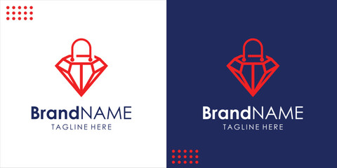 Creative Diamond Bag Jewelry Shop Logo, design inspiration, vector