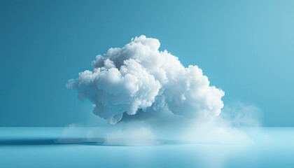 A large cloud is floating in the sky above a blue ocean by AI generated image