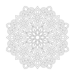 Floral Elegance Mandala Design Coloring book page for kdp book interior