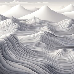 Obraz premium A linear pattern of white wavy lines in the style of textured organic landscapes white background