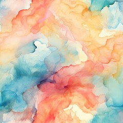 seamless pattern with rainbow and clouds