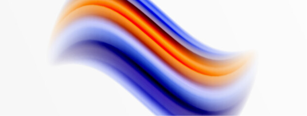 Rainbow color silk blurred wavy line background on white, luxuriously vibrant visually captivating backdrop. Stunning blend of colors reminiscent of rainbow, silky and gracefully blurred wavy pattern